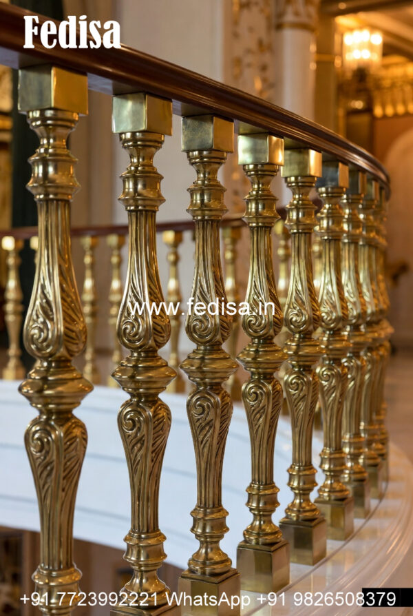 Premium Brass Railing Design For Modern Interiors Double Stair House ...