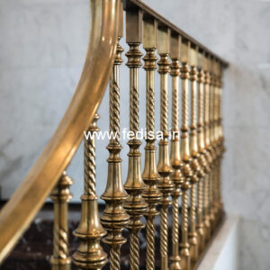Elegant Brass Staircase Railing With Artistic Work Balcony Stairs Design