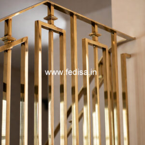 Elegant Brass Railing Design For High-end Homes Rooftop Stairs Design