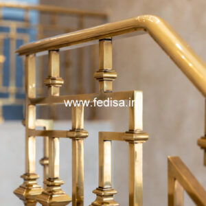 Elegant Brass Stair Railing With Classic Finish Sidhi Ka Railing Ka Design