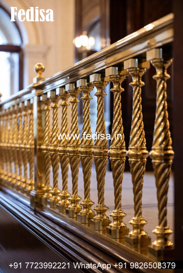 Premium Brass Railing Designs For Interior Spaces Stair Room Roof ...