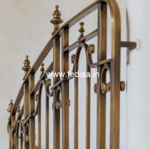 Traditional Brass Railing Design With Carving Work Stair Grill Design In Wooden