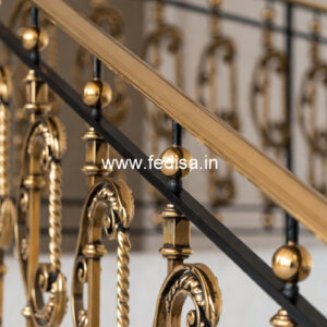 Designer Brass Balcony Railing For Homes Inner Steps Design For House