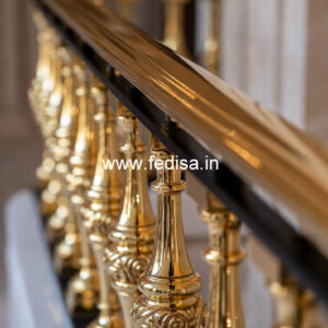 Luxury Brass Railing Design With Detailing Staircase Stone Design