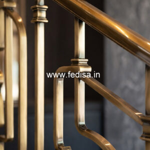 Decorative Brass Stair Railing For Villas Fire Escape Staircase Design