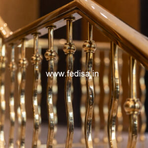 Brass Railing Design For Home Exterior Decor Round Iron Stairs Design