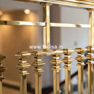 Designer Brass Railing For Premium Interiors Laser Cutting Staircase Design