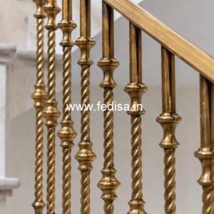 Brass Balcony Railing With Decorative Pattern Stairs Balcony Design