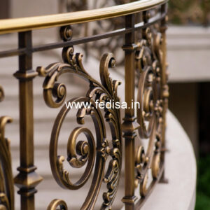 Modern Brass Handrail For Stylish Staircases Cement Stair Design For Small House