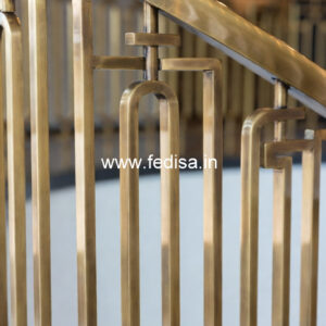 Designer Brass Staircase Railing With Custom Patterns Design Of Stairs Outside The House