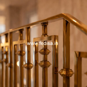 Designer Brass Staircase Railing With Fine Finish Box Stairs Design