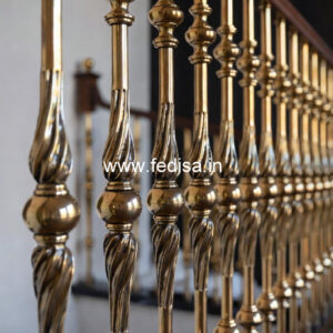 Stylish Brass Stair Railing For Interior Design Residential Staircase Granite Design