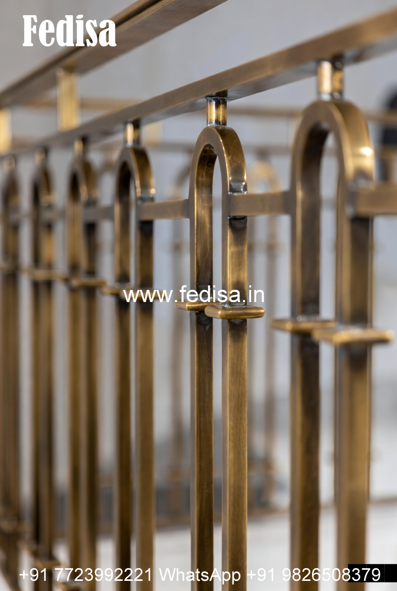 Brass Balcony Railing Design With Decorative Finish Aluminum Staircase Design