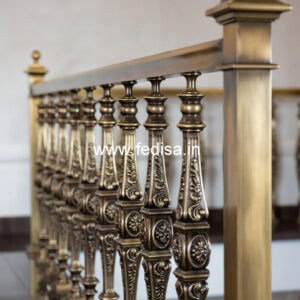 Luxury Brass Balcony Railing With Elegant Finish Fancy Stairs Design