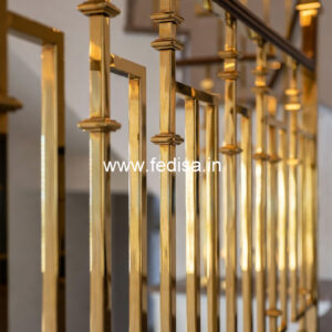 Brass Balcony Railing Design With Luxury Touch Modern Steel Staircase
