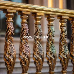 Designer Brass Staircase Railing For Villas Modern Floating Staircase
