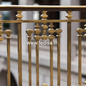 Decorative Brass Balcony Railing With Premium Style Staircase Column Design
