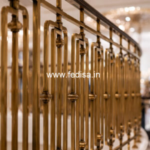 Elegant Brass Balcony Railing With Classic Design Staircase Glass Painting Designs
