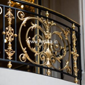 Luxury Brass Balcony Railing With Designer Finish Staircase Side Railing Design