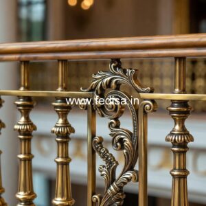 Designer Brass Railing Design With Artistic Finish Simple Stairs Design For Home