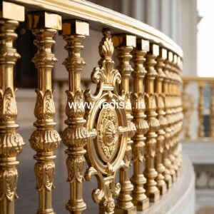 Luxury Brass Balcony Railing With Classic Style Cement Railing Design For Stairs