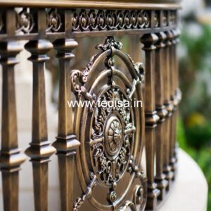 Decorative Brass Balcony Railing With Artistic Work Fire Staircase Design