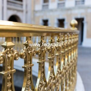 Luxury Brass Balcony Railing For Designer Spaces Under Stairs Pop Design