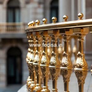 Decorative Brass Railing Design For Elegant Villas Central Staircase Design