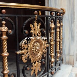 Elegant Brass Balcony Railing For Designer Interiors Duplex House Inside Steps