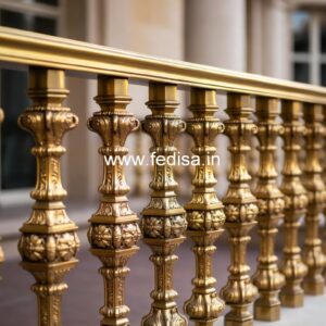 Decorative Brass Balcony Railing For Elegant Homes Staircase Glass Window Design