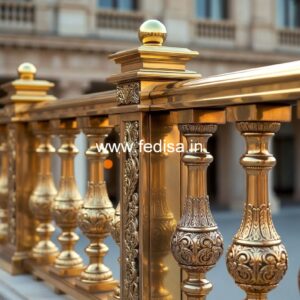 Designer Brass Balcony Railing For Premium Interiors Stair Sticker Design