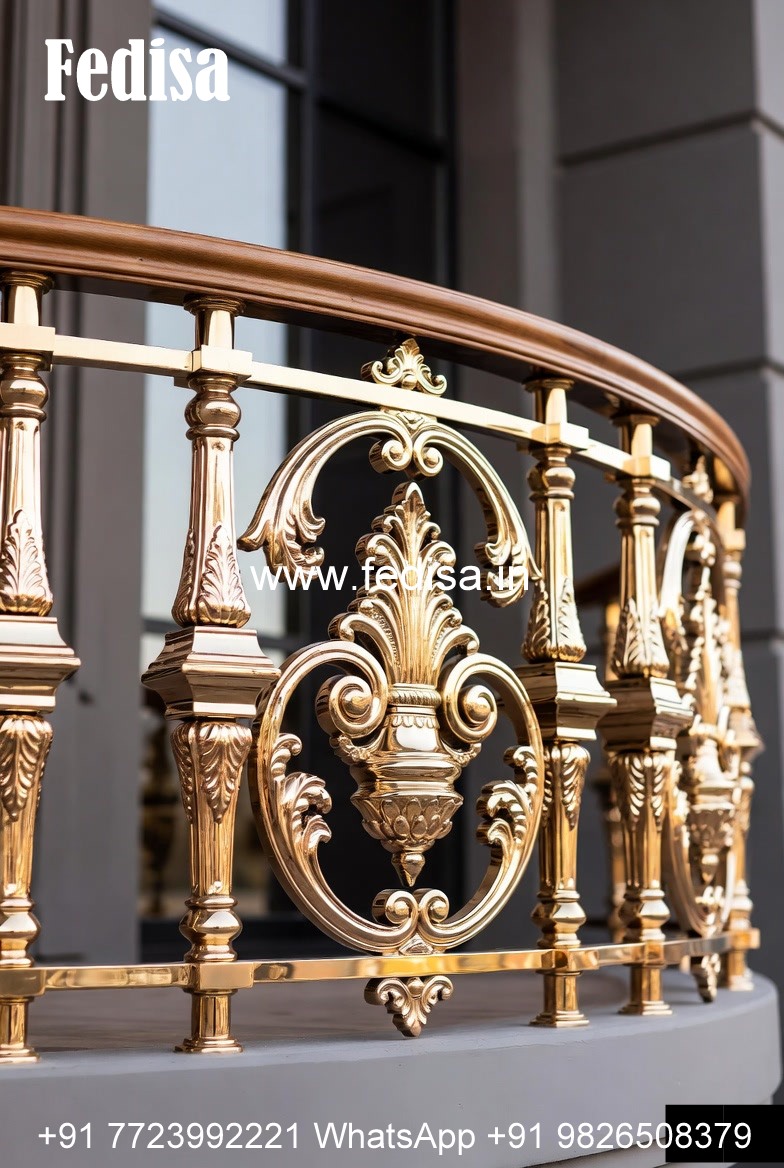Stylish Brass Balcony Railing With Luxury Appeal Square Pipe Railing Design For Stairs