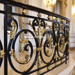 Decorative Brass Stair Railing For Villas Lobby Design Under Stairs