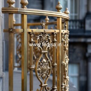 Custom Brass Railing Design For Staircases Stairs Cement Design