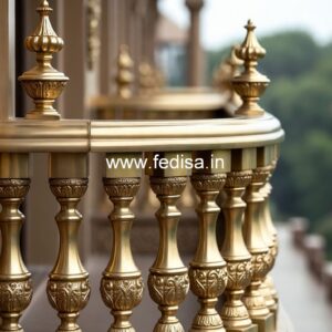 Luxury Brass Stair Railing For Royal Homes Staircase Riser Design