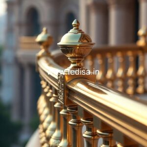 Elegant Brass Staircase Railing For Villas False Ceiling Design For Staircase