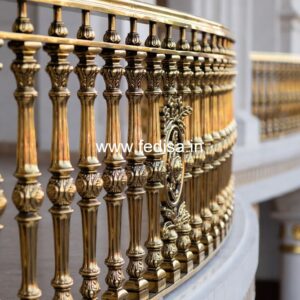 Classic Brass Railing Design For Staircase Closed Stairs Design