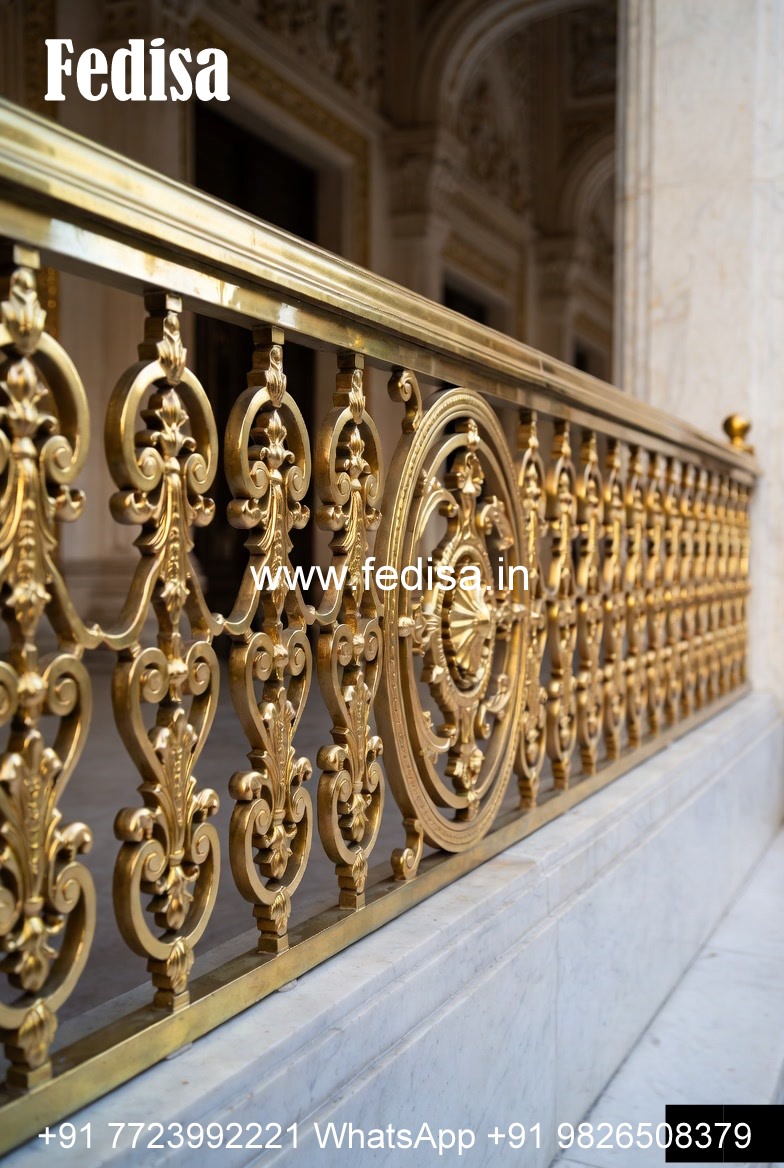 Antique Brass Staircase Railing Design Single Stringer Stair Design