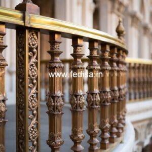 Brass Railing Design For Luxury Villas Double Height Stair Wall Design