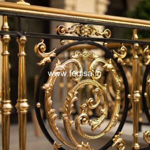 Brass Stair Railing Design With Premium Finish Staircase Store Room Design