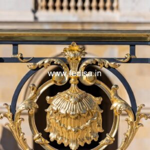 Decorative Brass Balcony Railing For Luxury Homes Staircase Handrail Glass Design