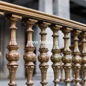 Brass Staircase Handrail With Classic Touch Staircase Front Design