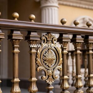 Brass Balcony Railing With Elegant Design Wood Spiral Staircase Plans