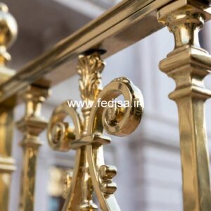 Designer Brass Staircase Railing With Custom Patterns Quarter Turn Staircase Design