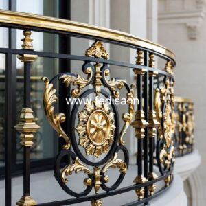 Designer Brass Staircase Railing With Fine Finish Home Steel Grill Design For Stairs