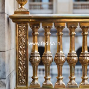 Decorative Brass Railing Design With Classic Finish Mini Stairs Design