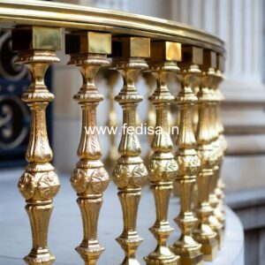 Antique Brass Staircase Railing For Royal Homes Residential Stair Design