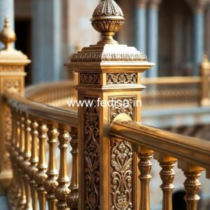 Luxury Brass Balcony Railing With Elegant Finish House Design With Outside Stairs