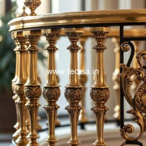 Modern Brass Staircase Railing For Stylish Homes Hall With Staircase Design