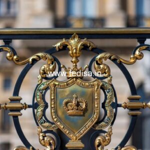 Classic Brass Staircase Railing With Royal Finish Turning Staircase Design